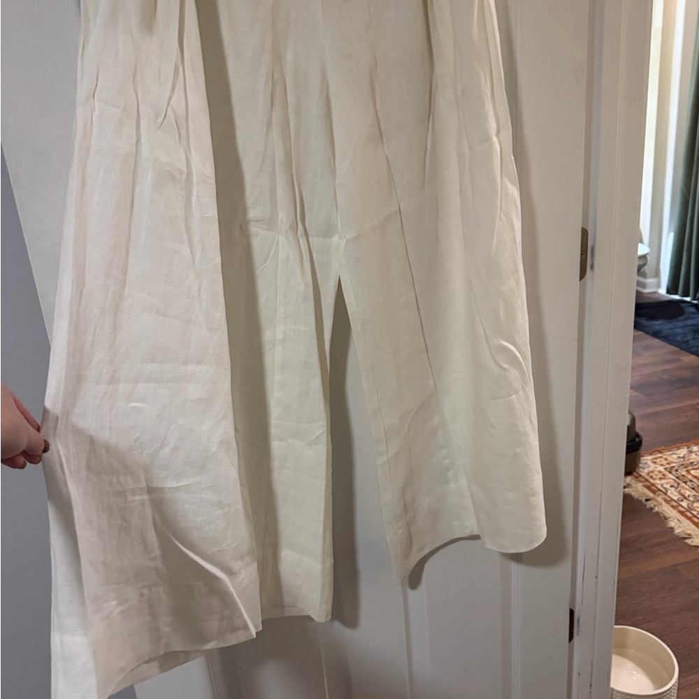 Farm Rio 100% Linen Super Wide Leg High Waisted Pants – Medium - Picture 3 of 4